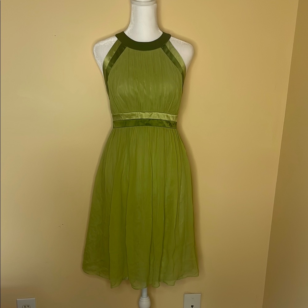 Maggy London Green Halter Midi Sundress